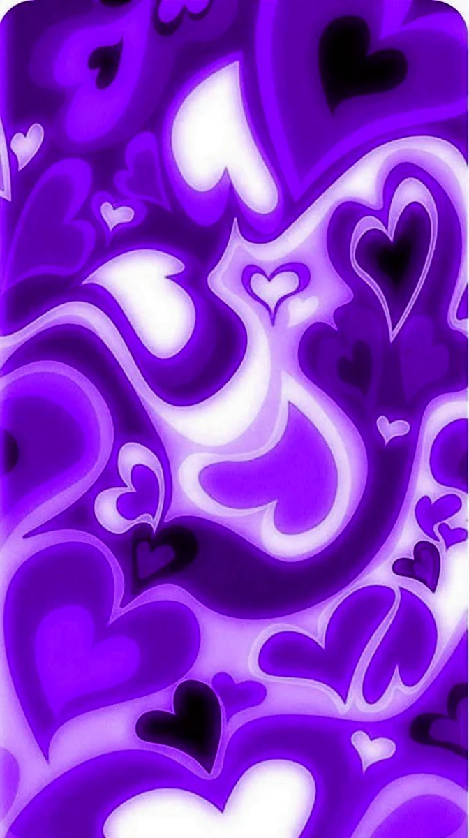 Хиппи обои сердечки фиолетовые