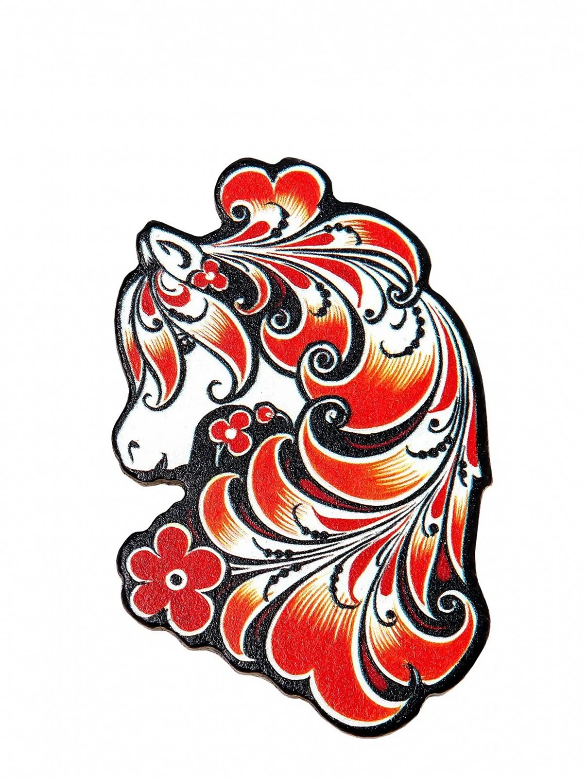 Хохломская роспись лошадь