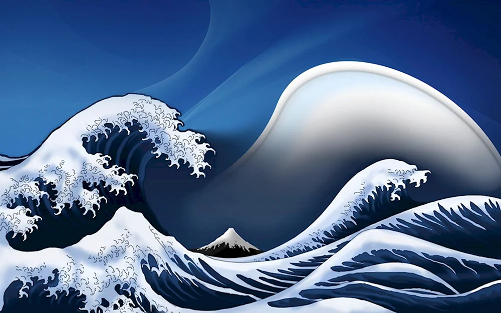Хокусай большая волна в Канагаве
