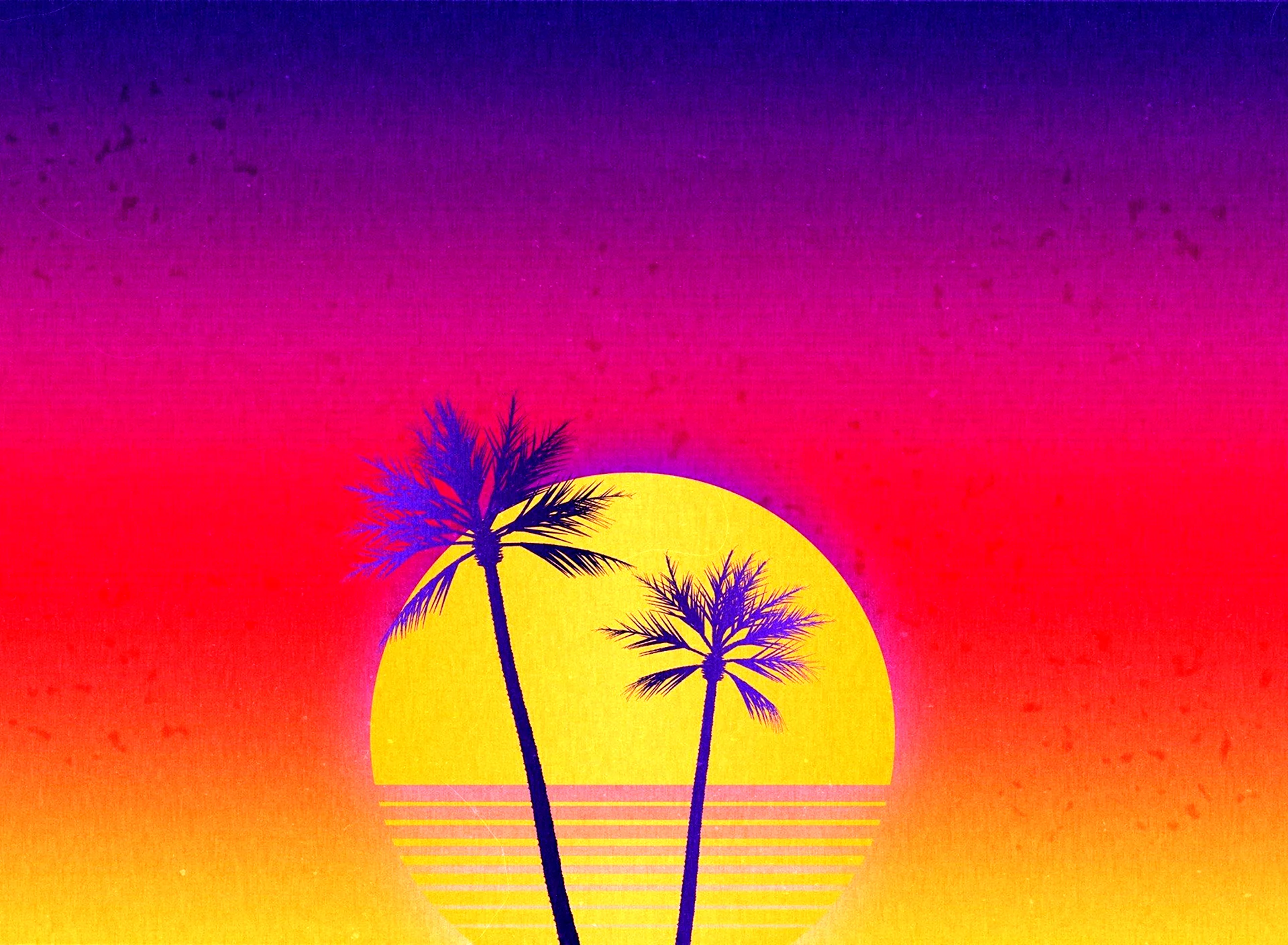 Хотлайн Майами пальмы закат