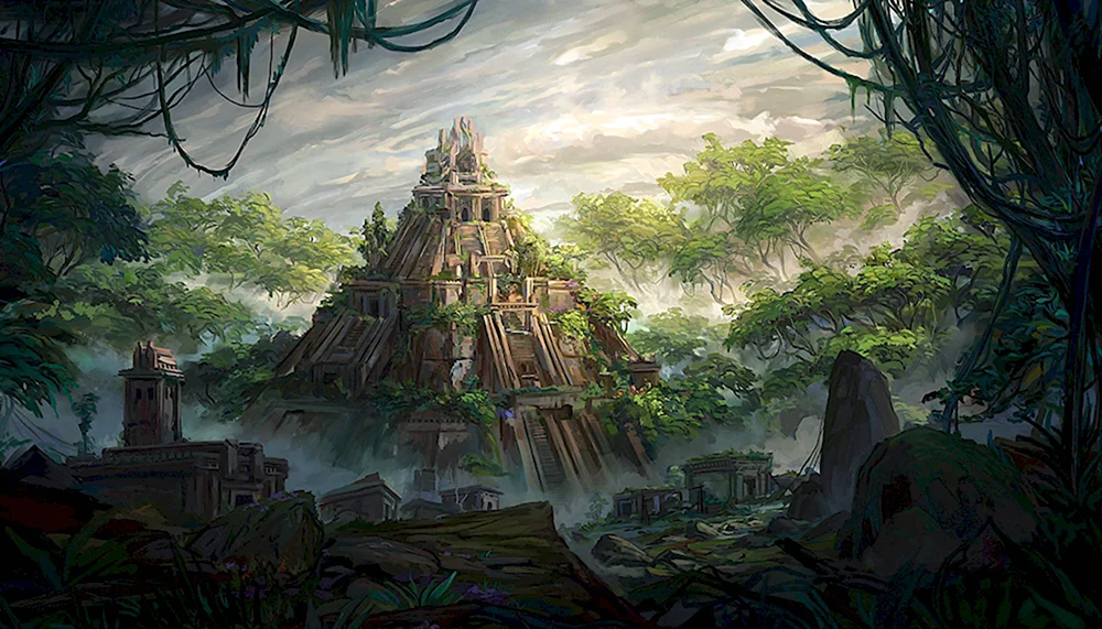 Храм в джунглях арт