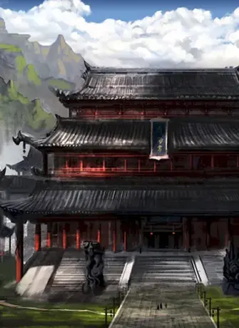 Храм в Японии аниме арт