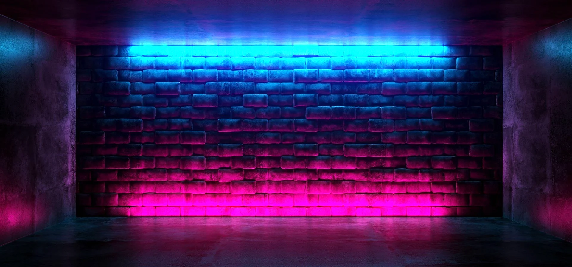Кирпичная стена с подсветкой фон