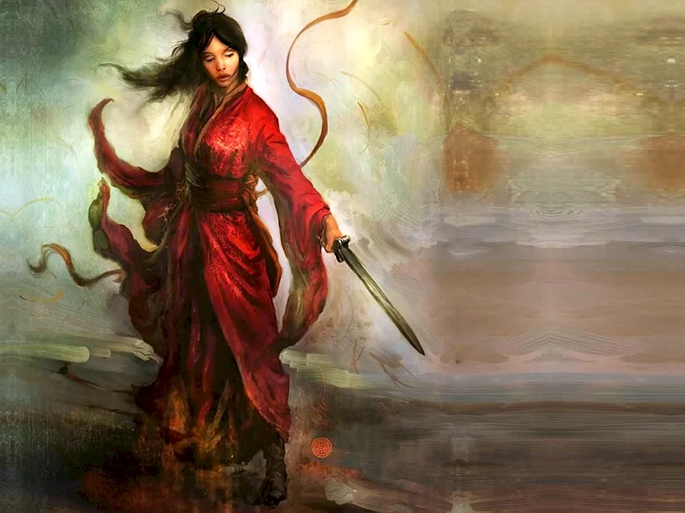 Китайская воительница с мечом