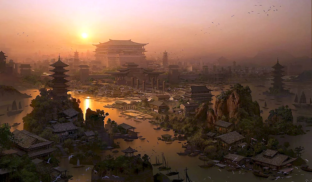 Китайский город арт
