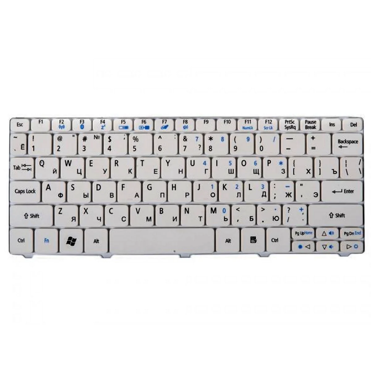 Клавиатура для ноутбука Acer Aspire one 751 1410 1810t Ferrari one белая
