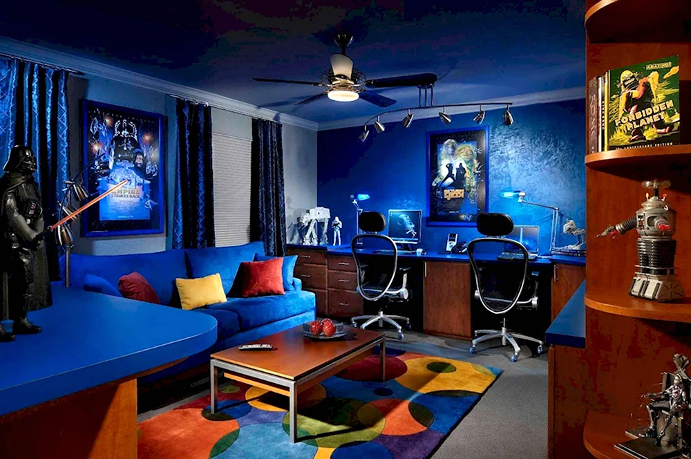Комната для подростка в синих тонах