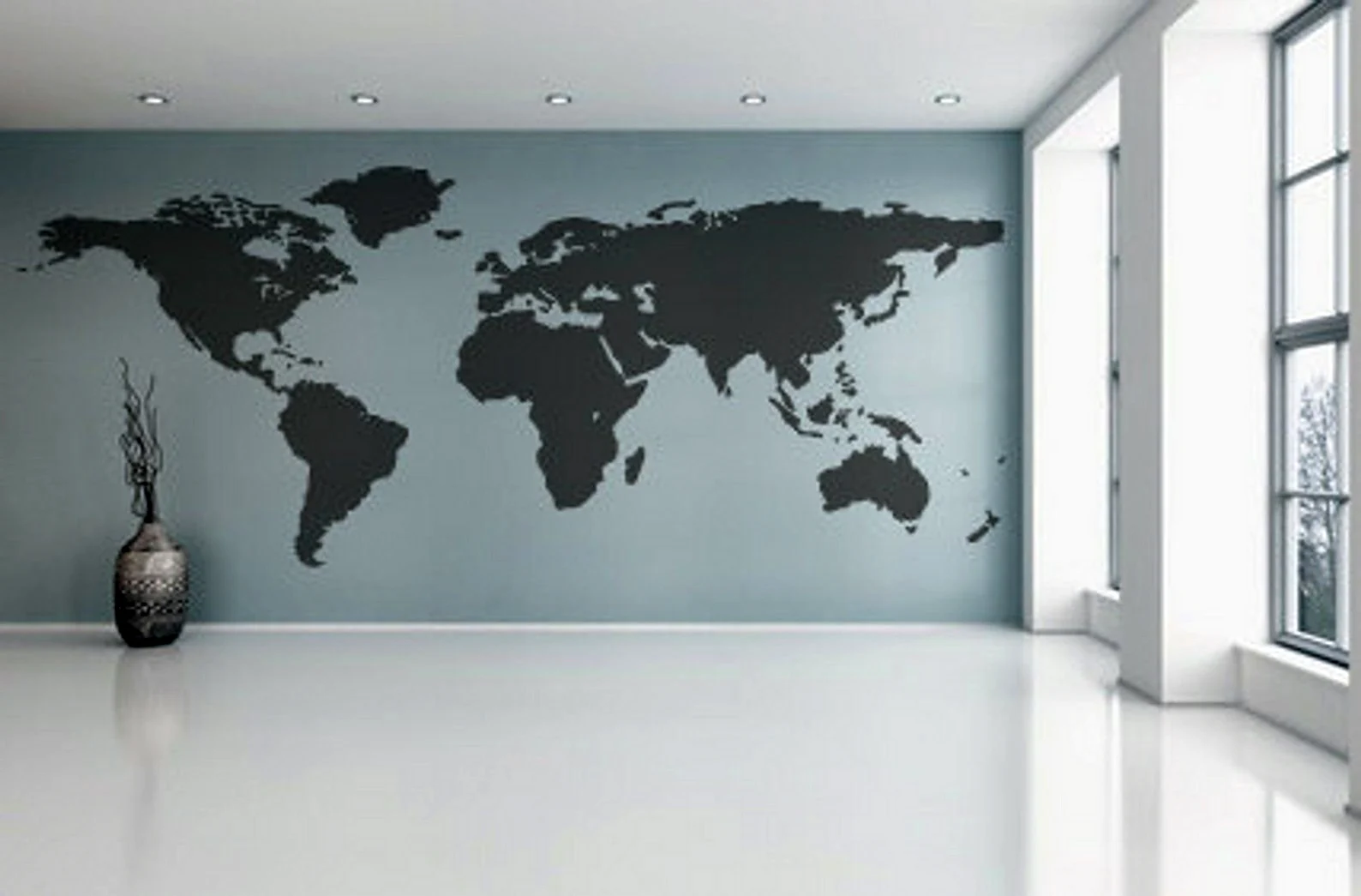 Контур карты мира на стену