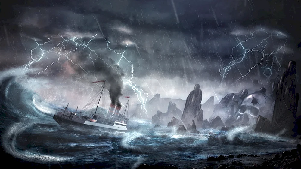 Корабль «Фредерик» шторм