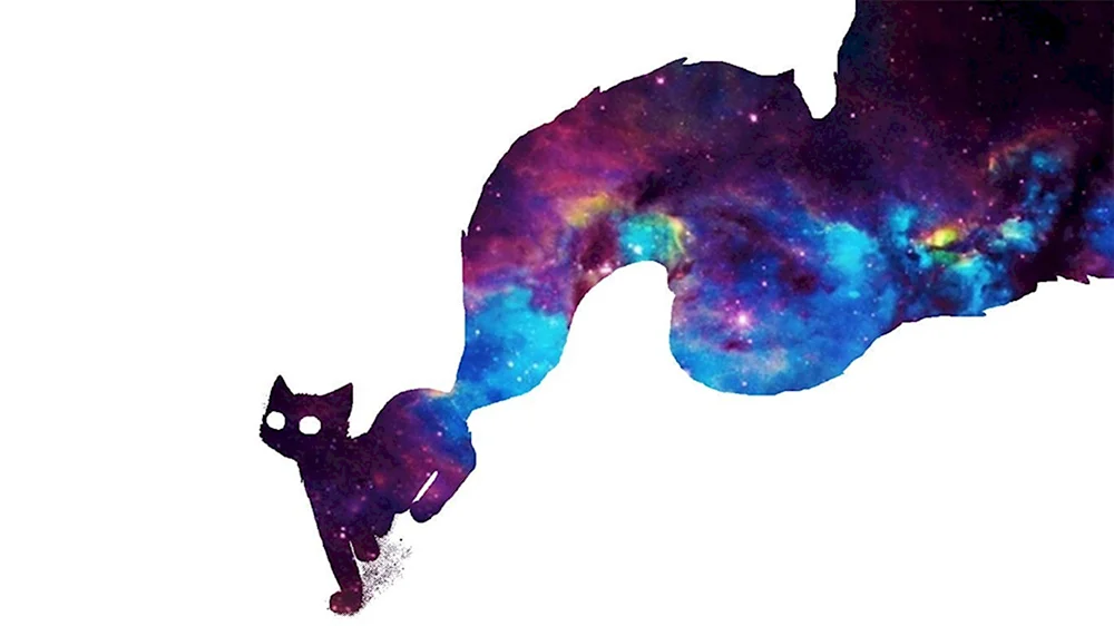 Космический кот нарисованный
