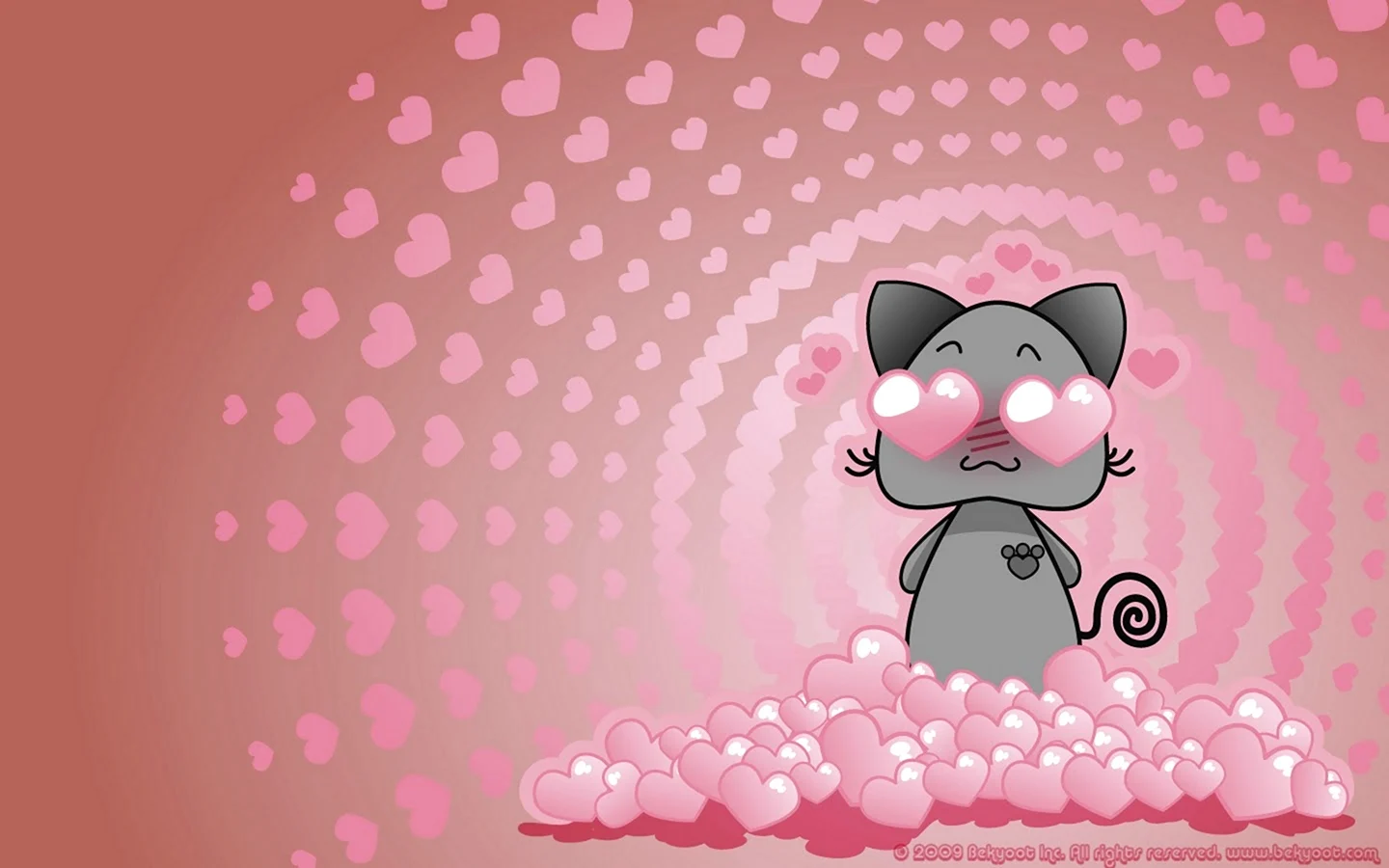 Котик на розовом фоне