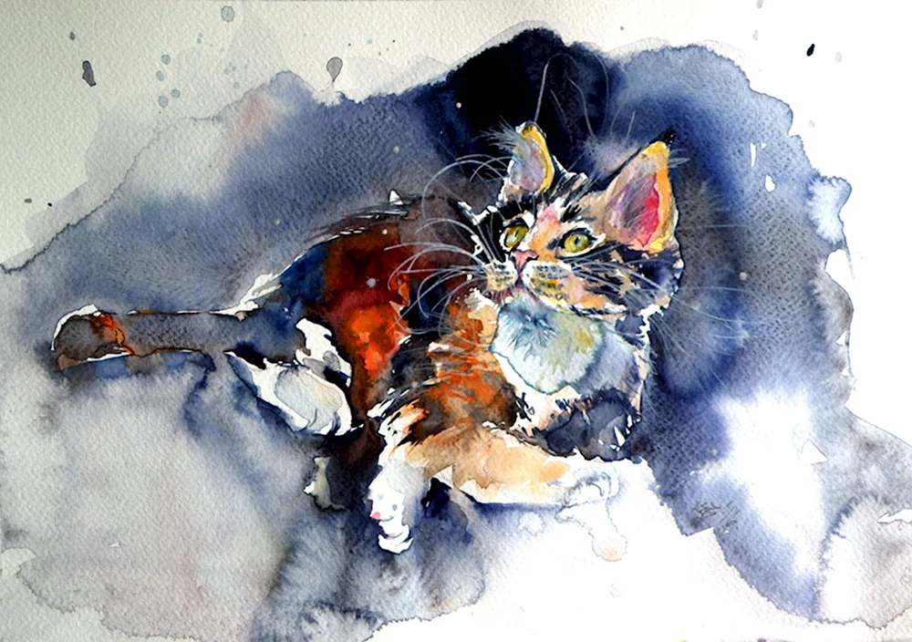Kovacs Anna Brigitta Watercolor коты