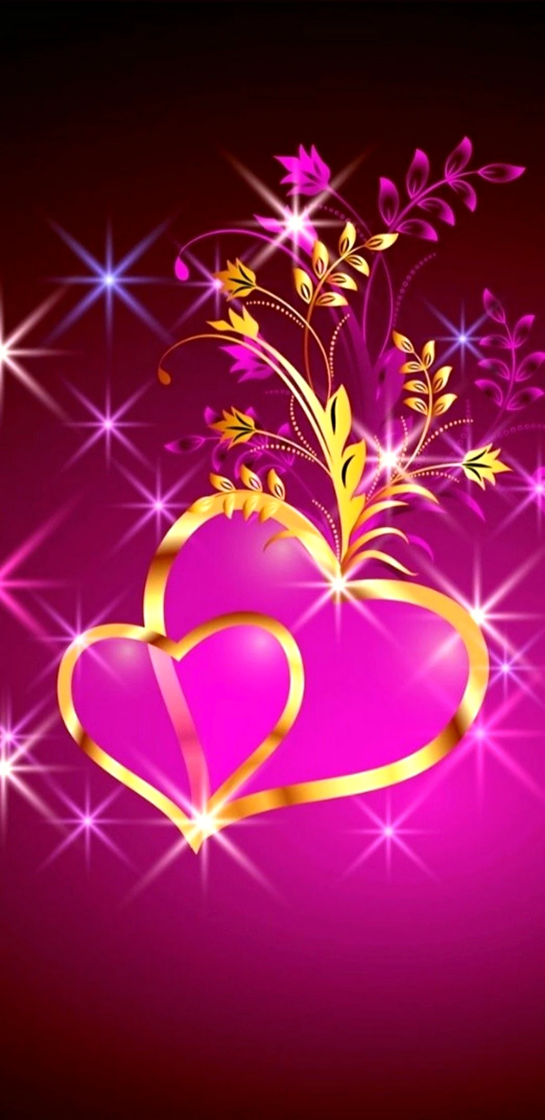 Красивые фиолетовые сердечки