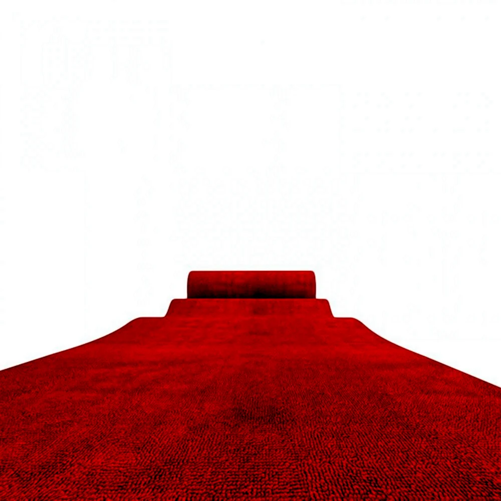 Красная ковровая дорожка на белом фоне