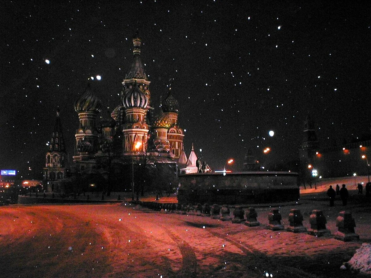 Красная площадь Кремль ночь