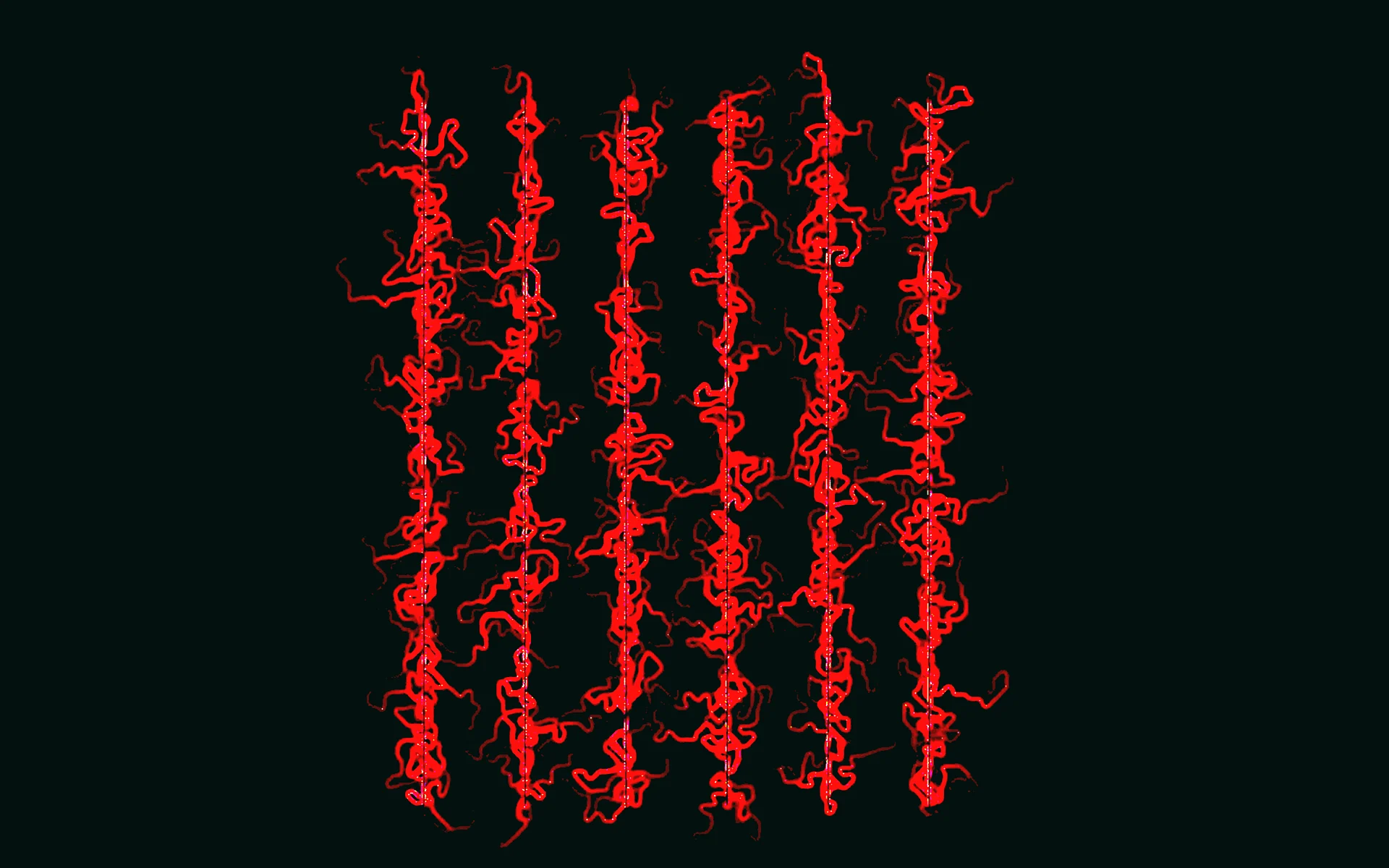Красные иероглифы на черном фоне