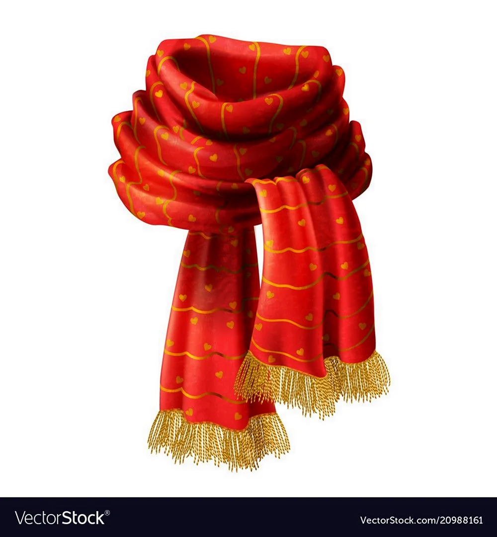 Красный шарф без фона