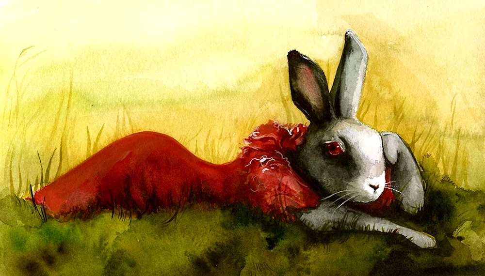 Кролик арт красками