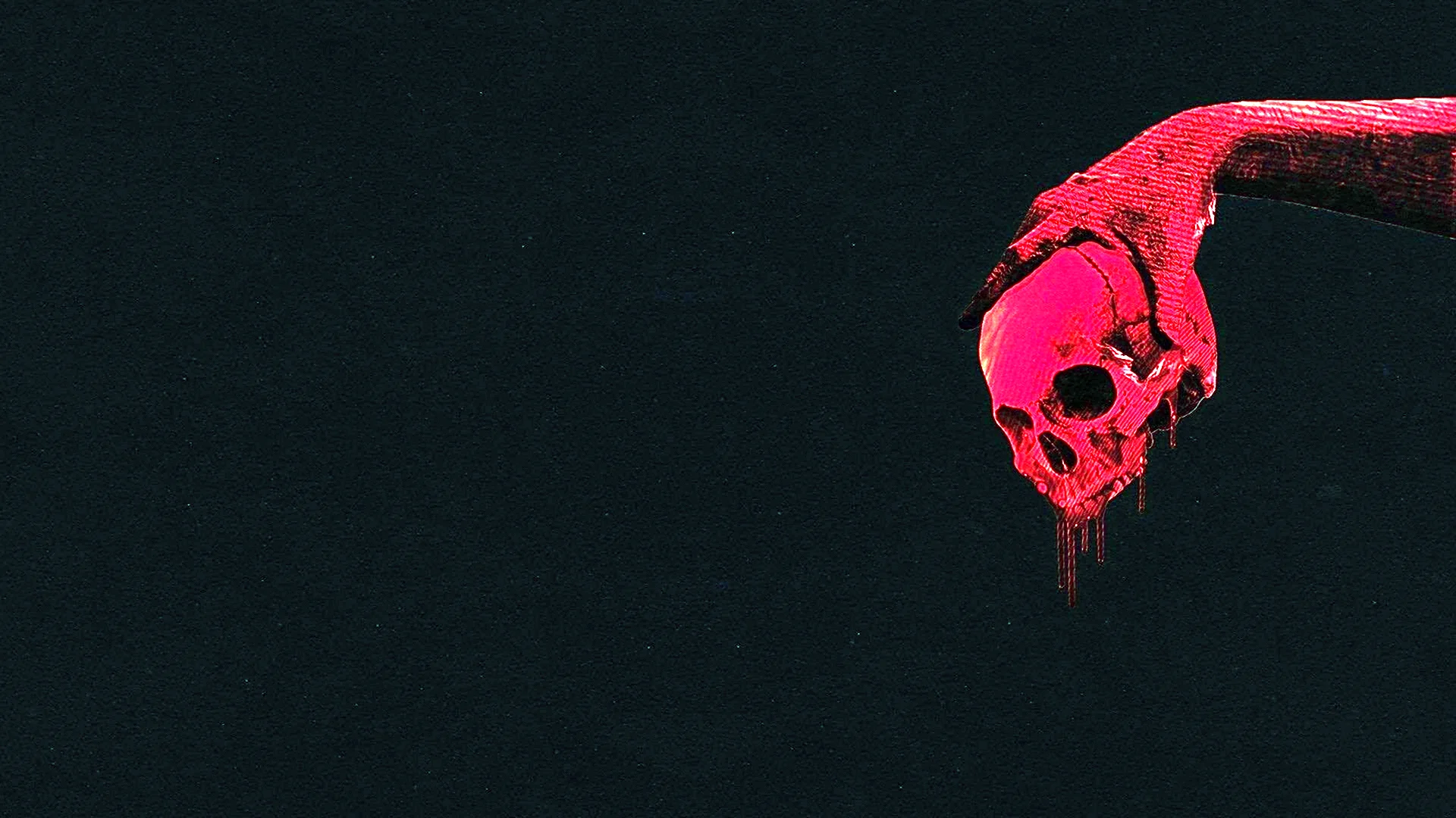 Кровавый череп на черном фоне