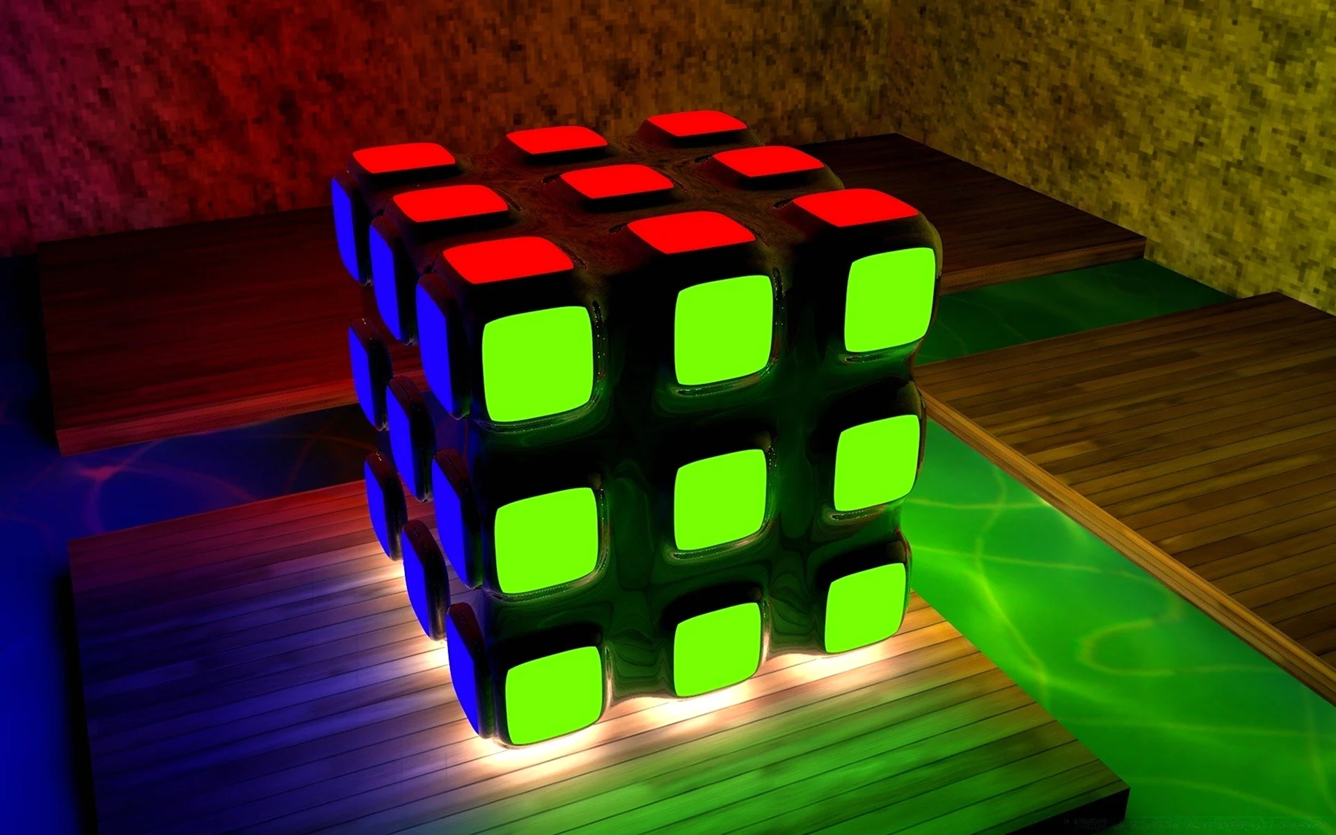 Кубик-Рубика 3х3 светящийся