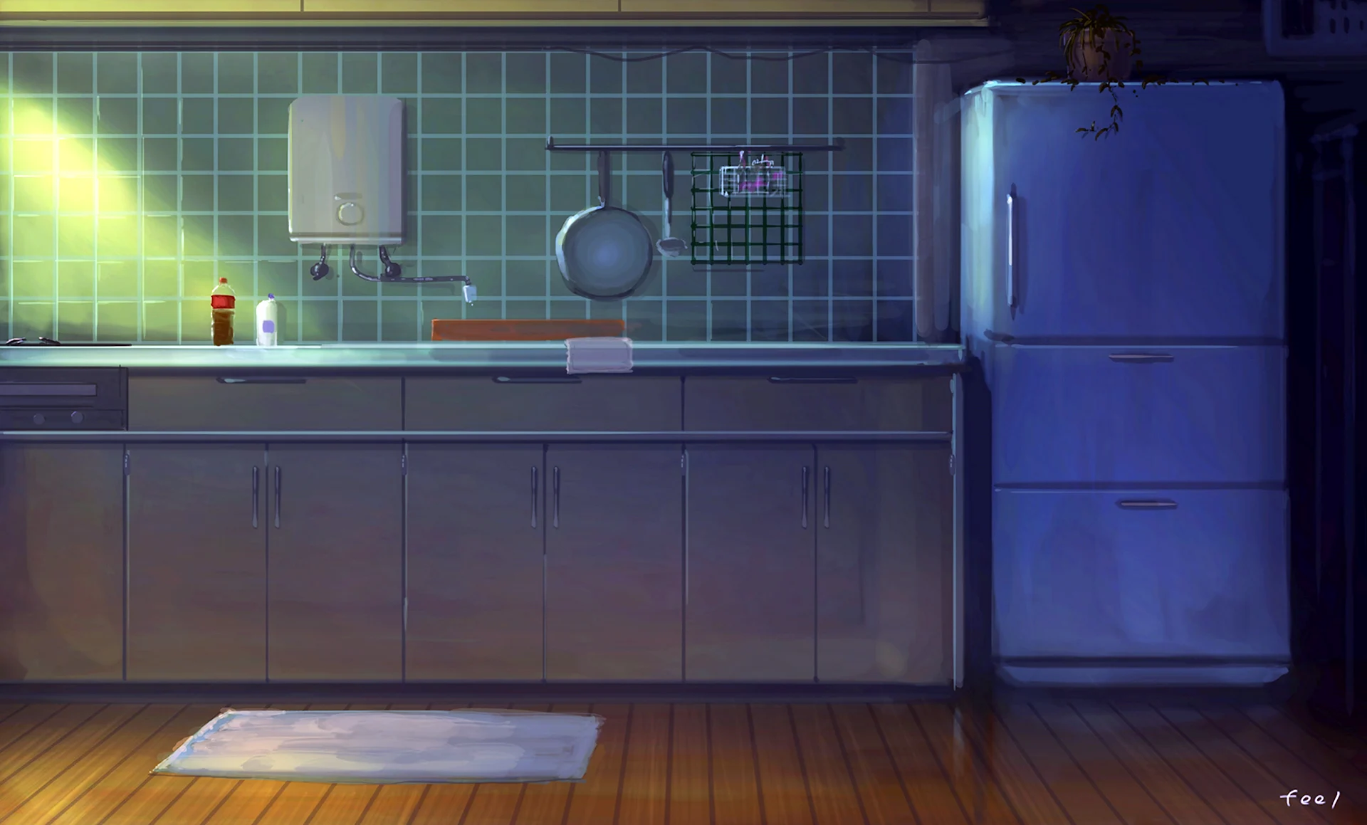 Кухня ночью аниме