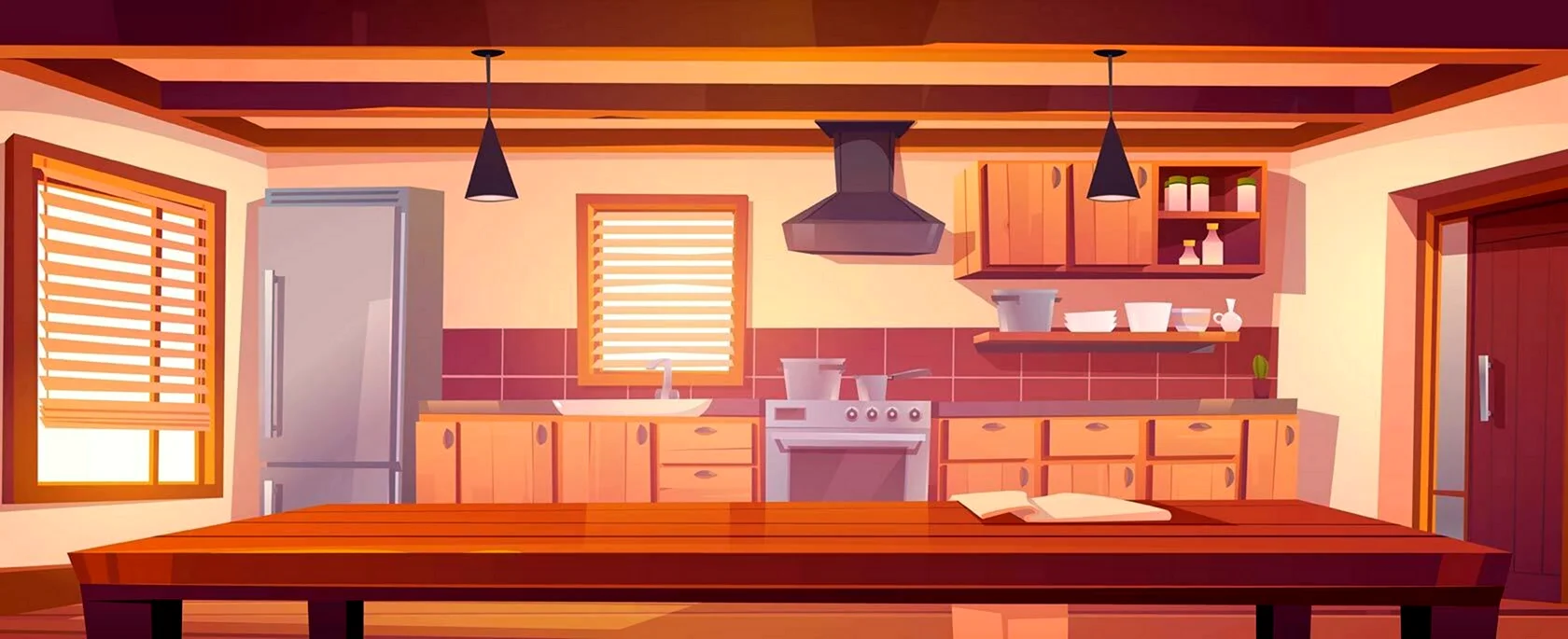 Кухня с телевизором аниме