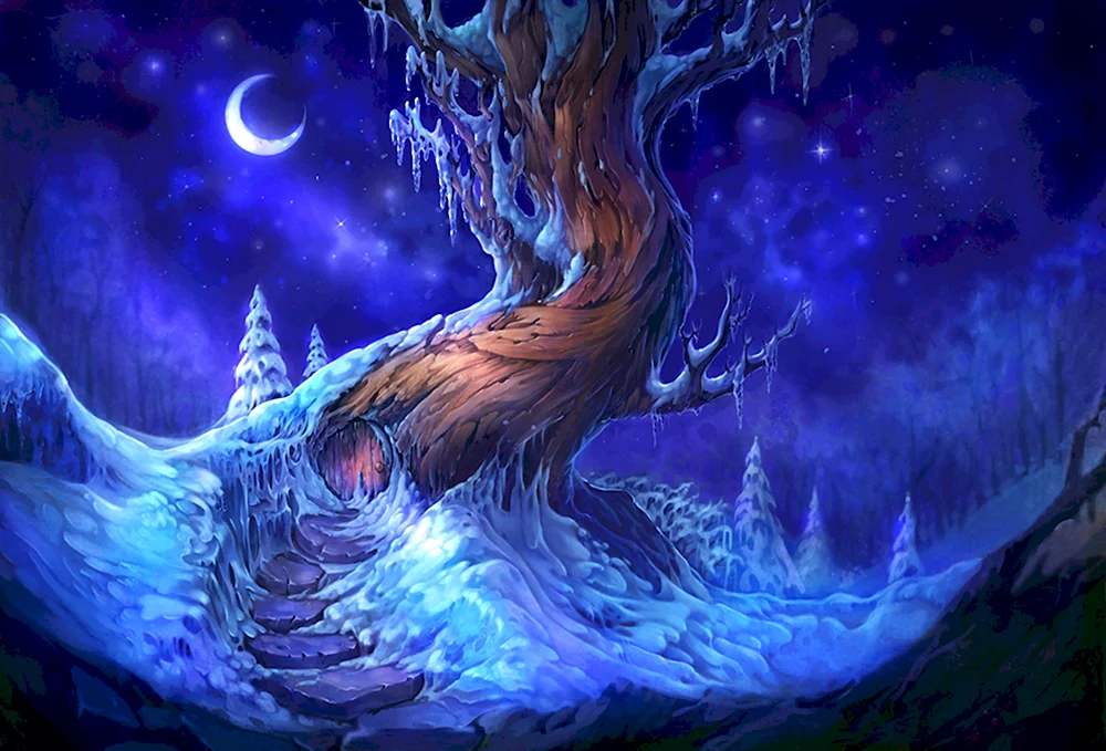 Ледяное дерево фэнтези