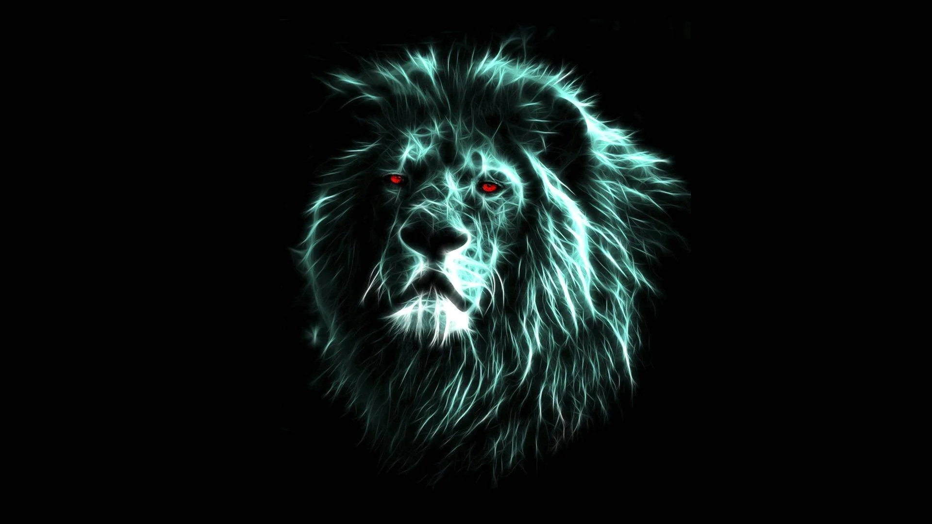 Лев на черном фоне