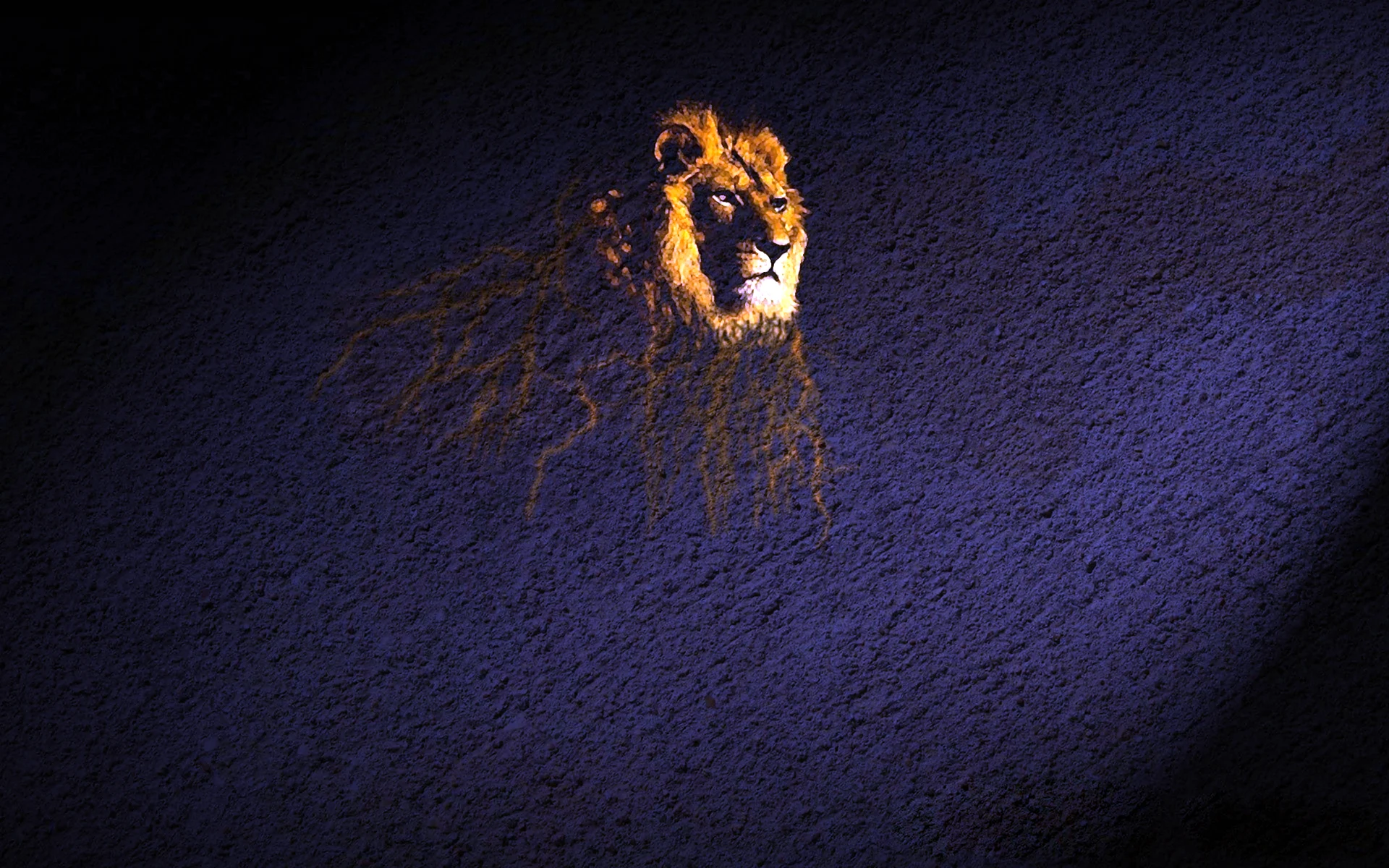 Лев на темном фоне