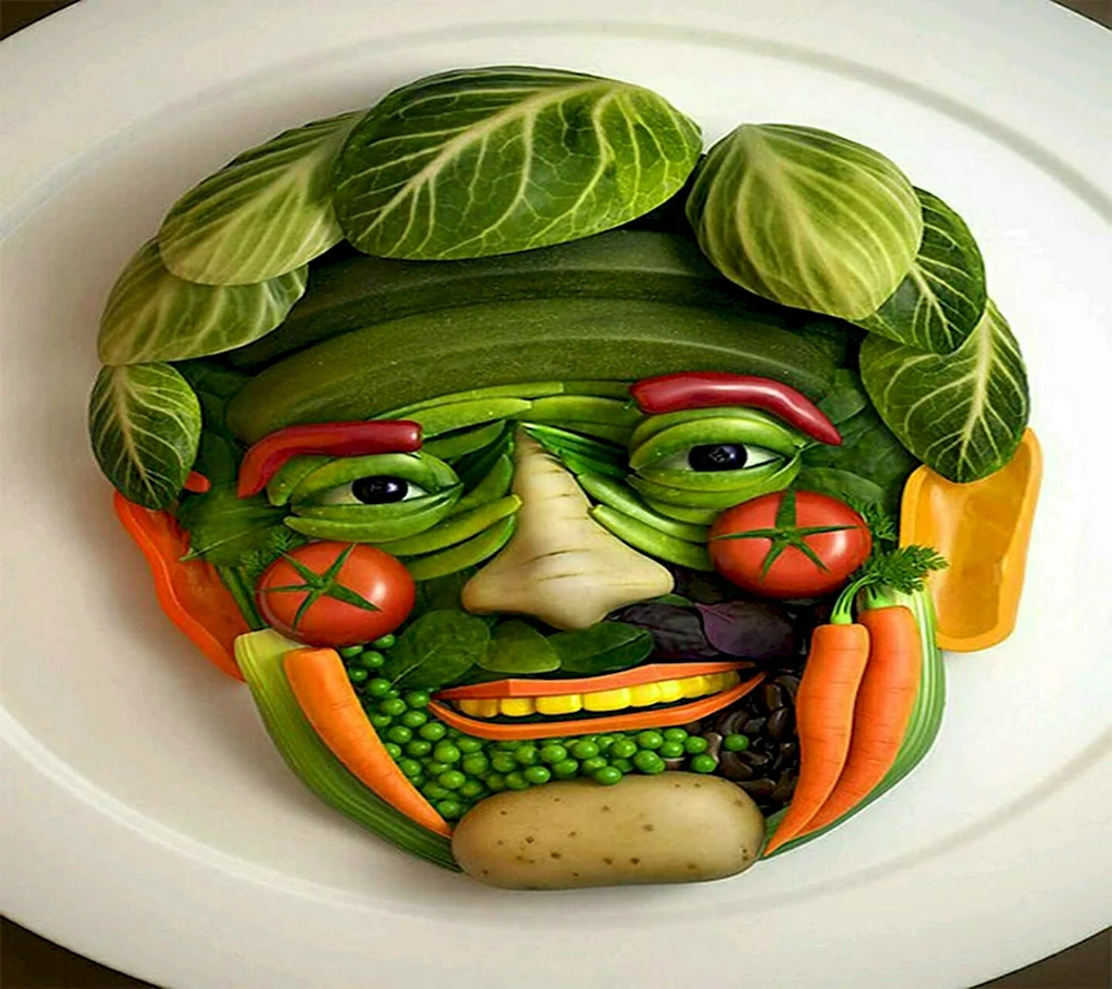 Лицо из овощей