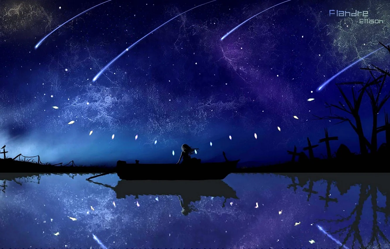 Лодка и звездное небо