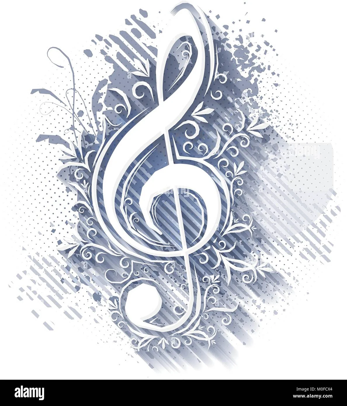 Логотип скрипичный ключ с орнаментом