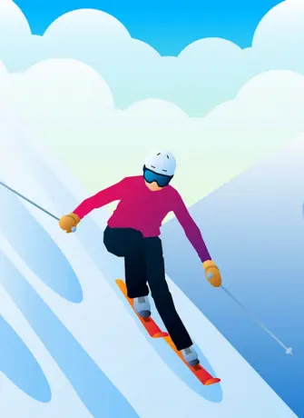 Лыжник горы вектор