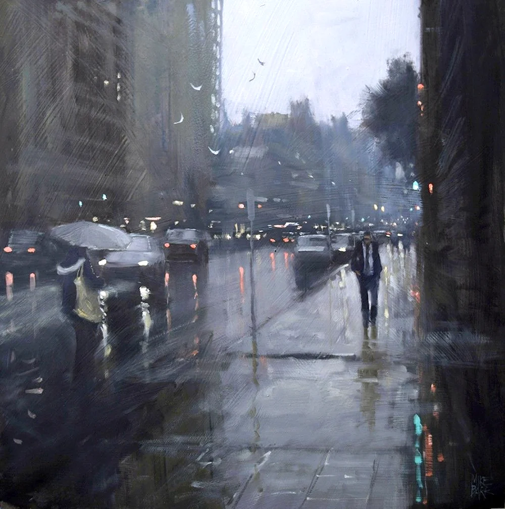 Майк Барр картины с дождем