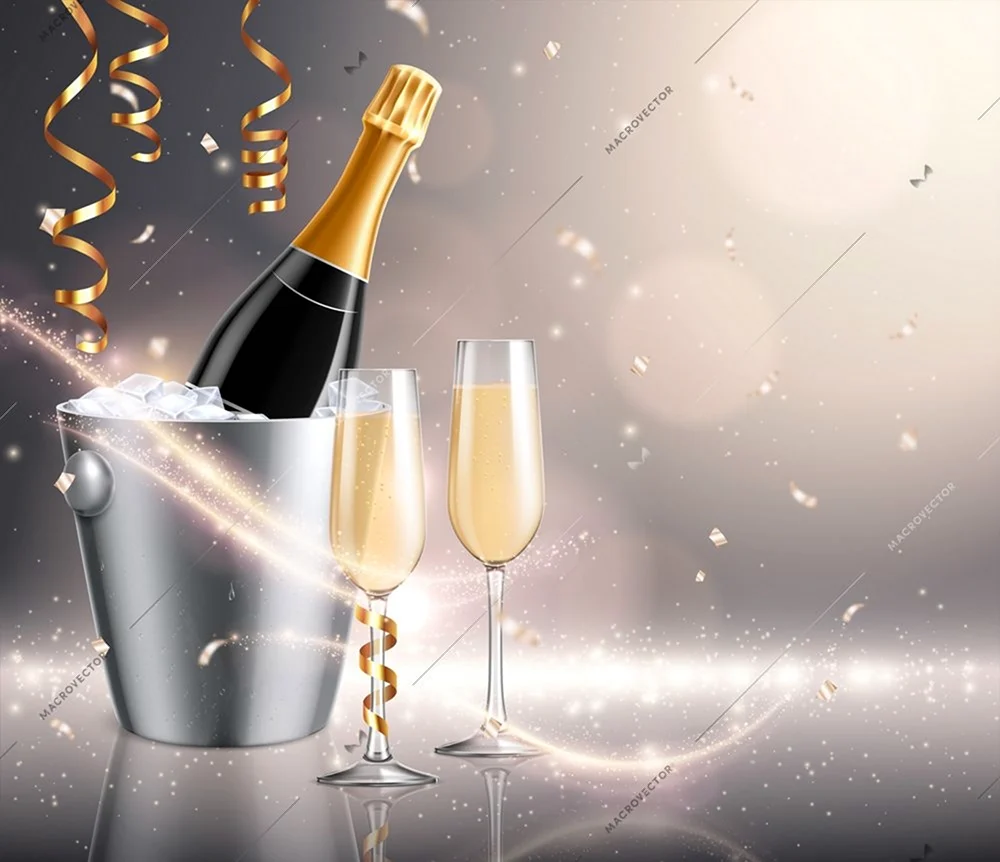 Мандарины бокалы шампанское новый год