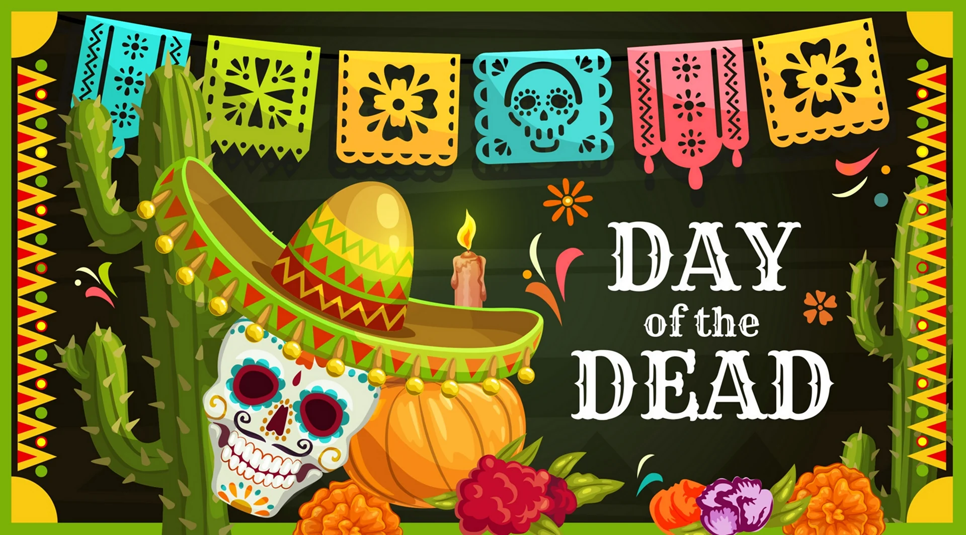 Мексика день мертвых вектор Сомбреро