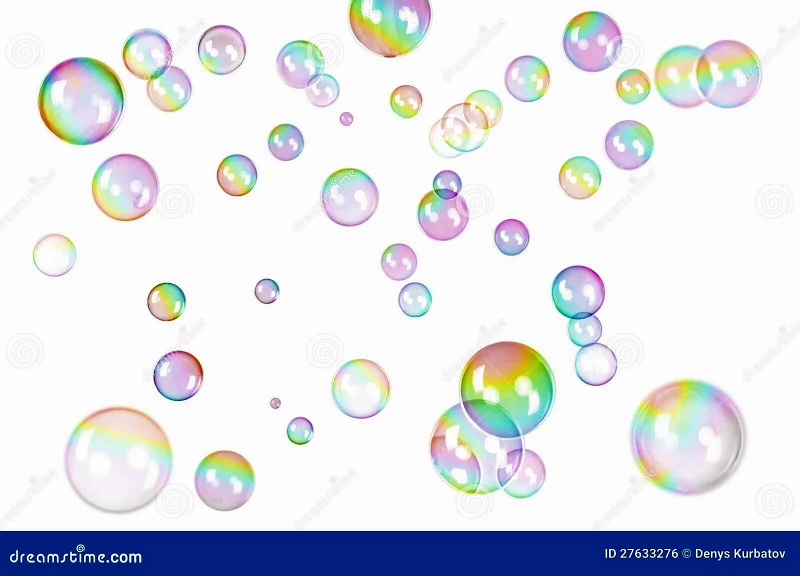 Мелкие мыльные пузыри на белом фоне