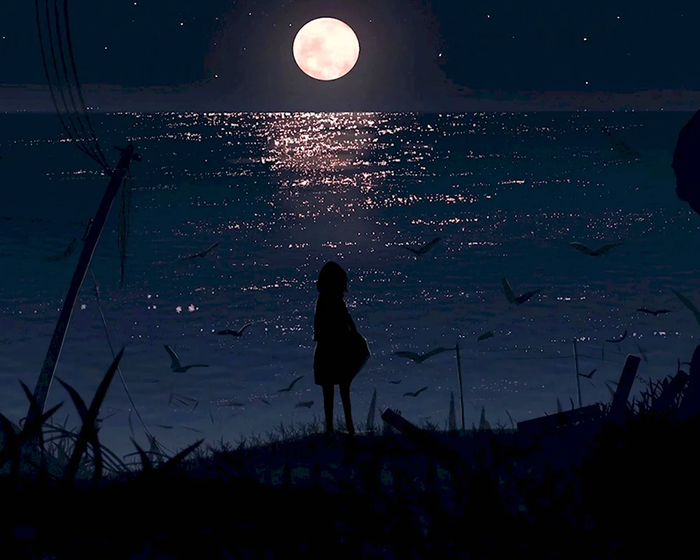 Море Луна девушка