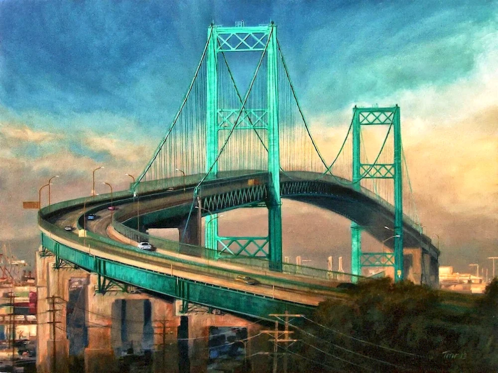 Мост Винсента Томаса Лос-Анджелес