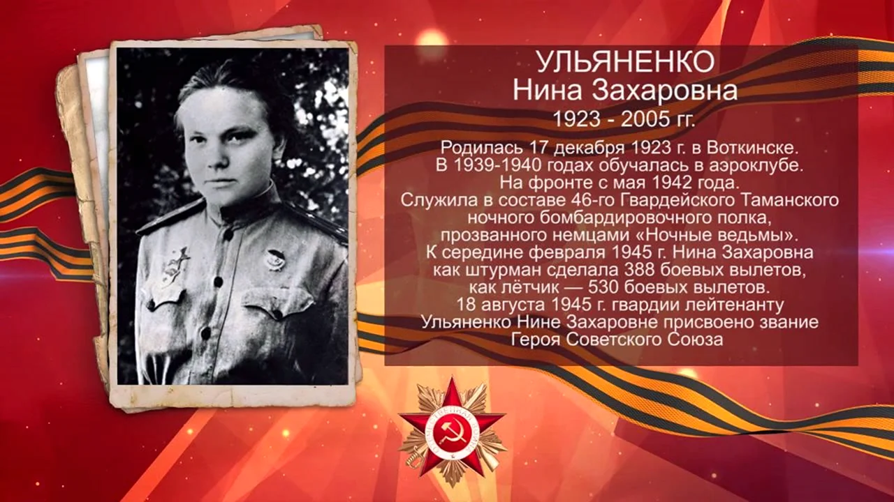 Нина Ульяненко герой советского Союза