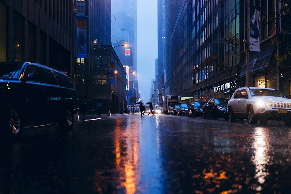 Нью-Йорк Сити дождливый