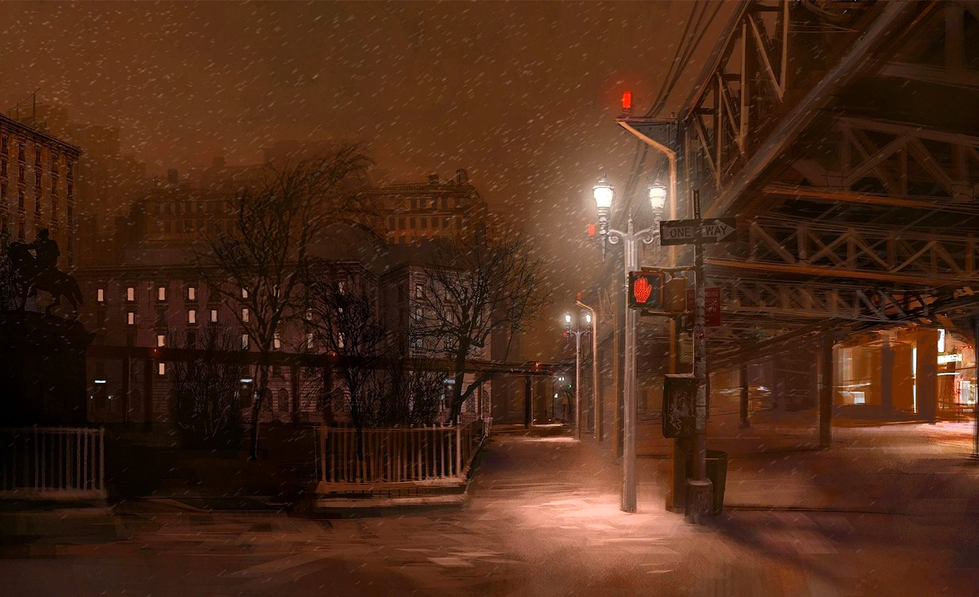 Ночная зимняя улица