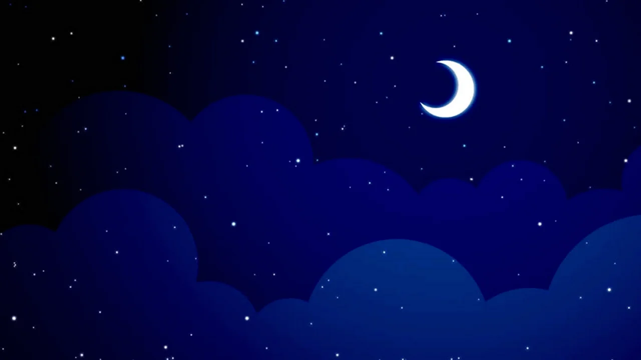 Ночное небо мультяшное