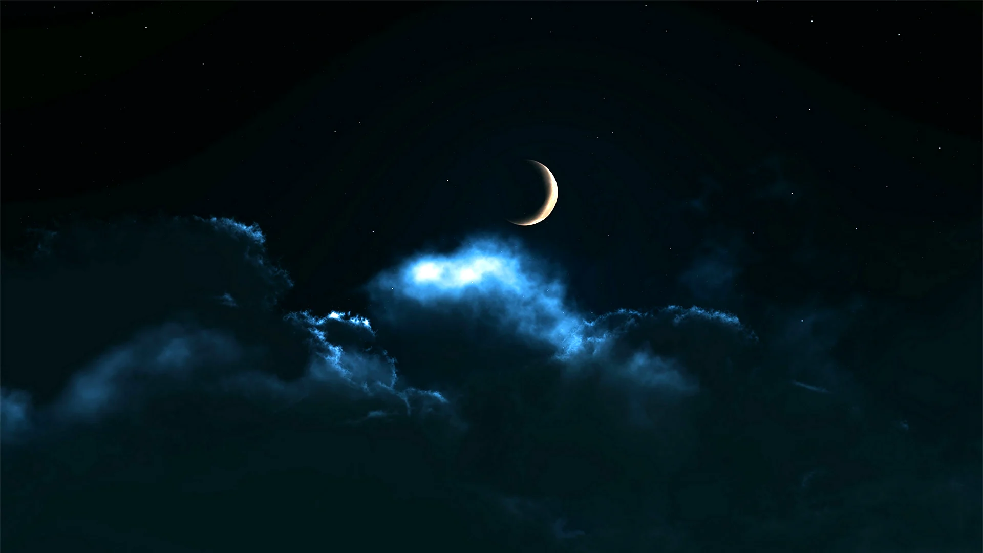 Ночное небо с месяцем