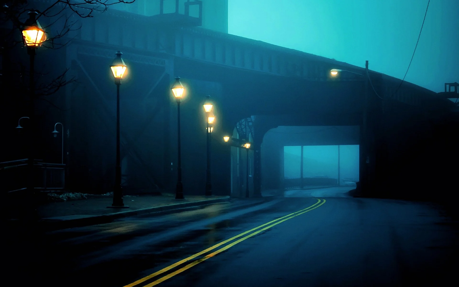 Ночной переулок аниме фон