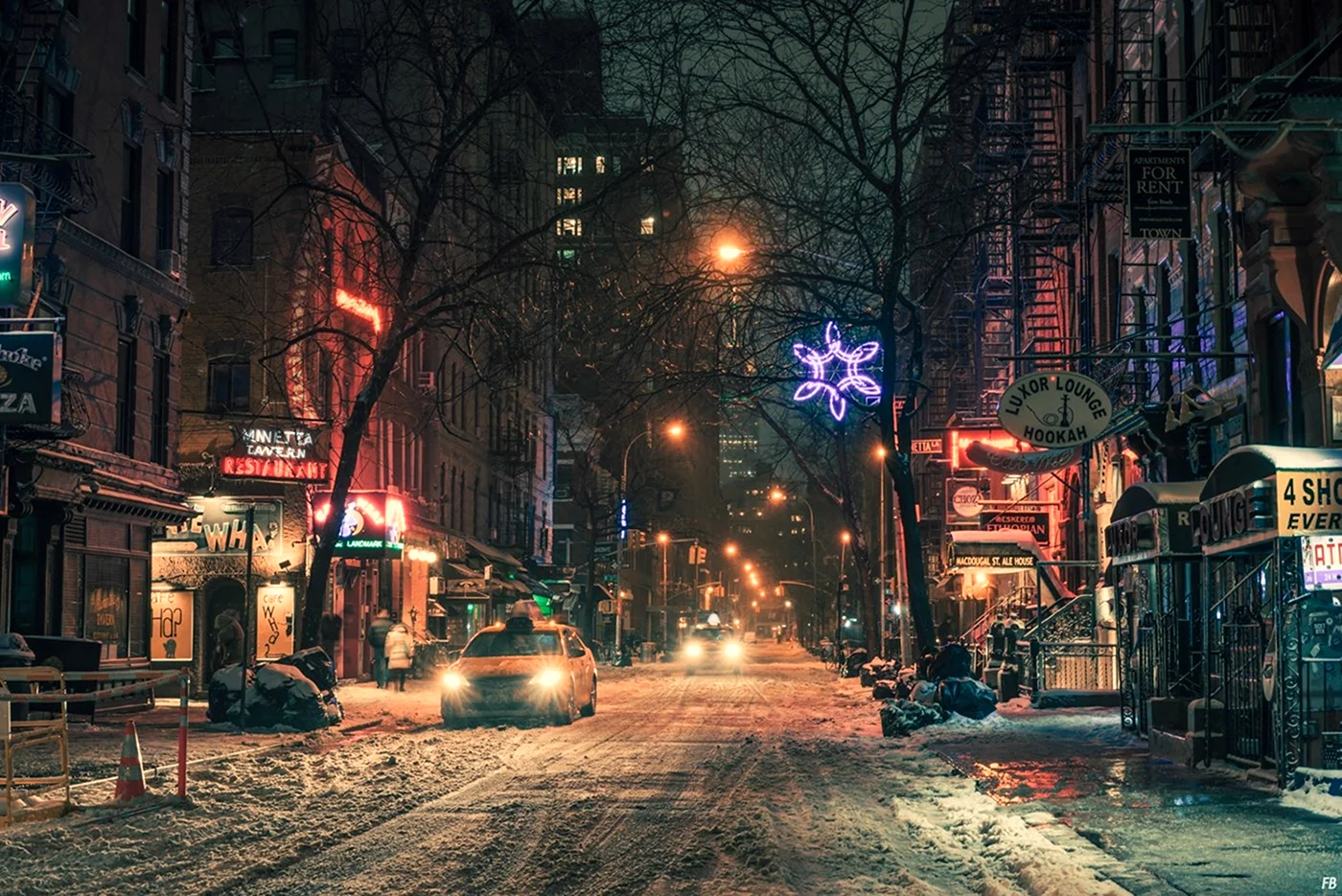 Ночной зимний Нью Йорк