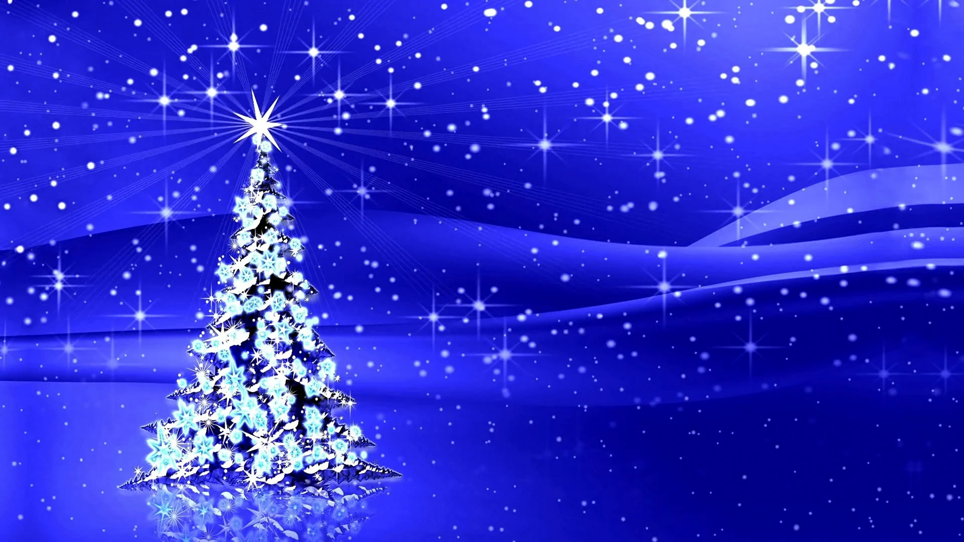 Новогодняя елка на синем фоне