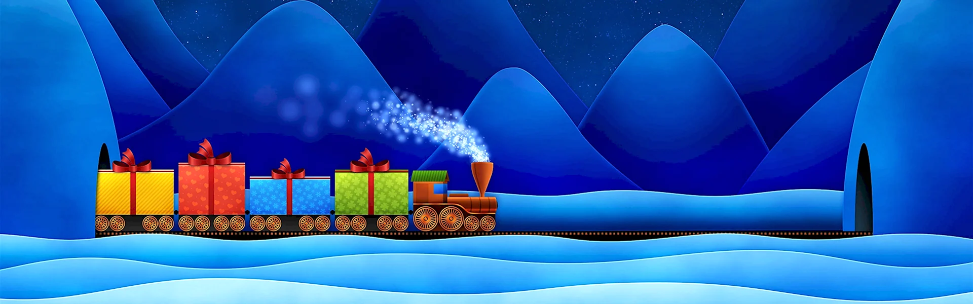 Новогодний фон с поездом