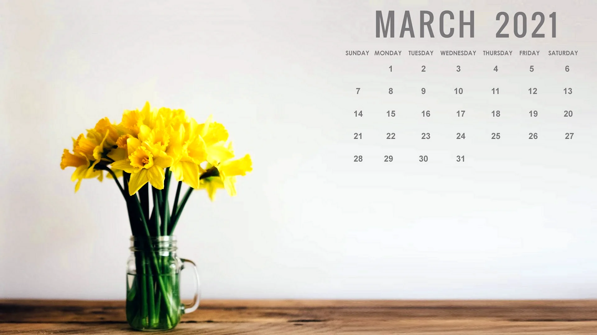 Обои календарь март