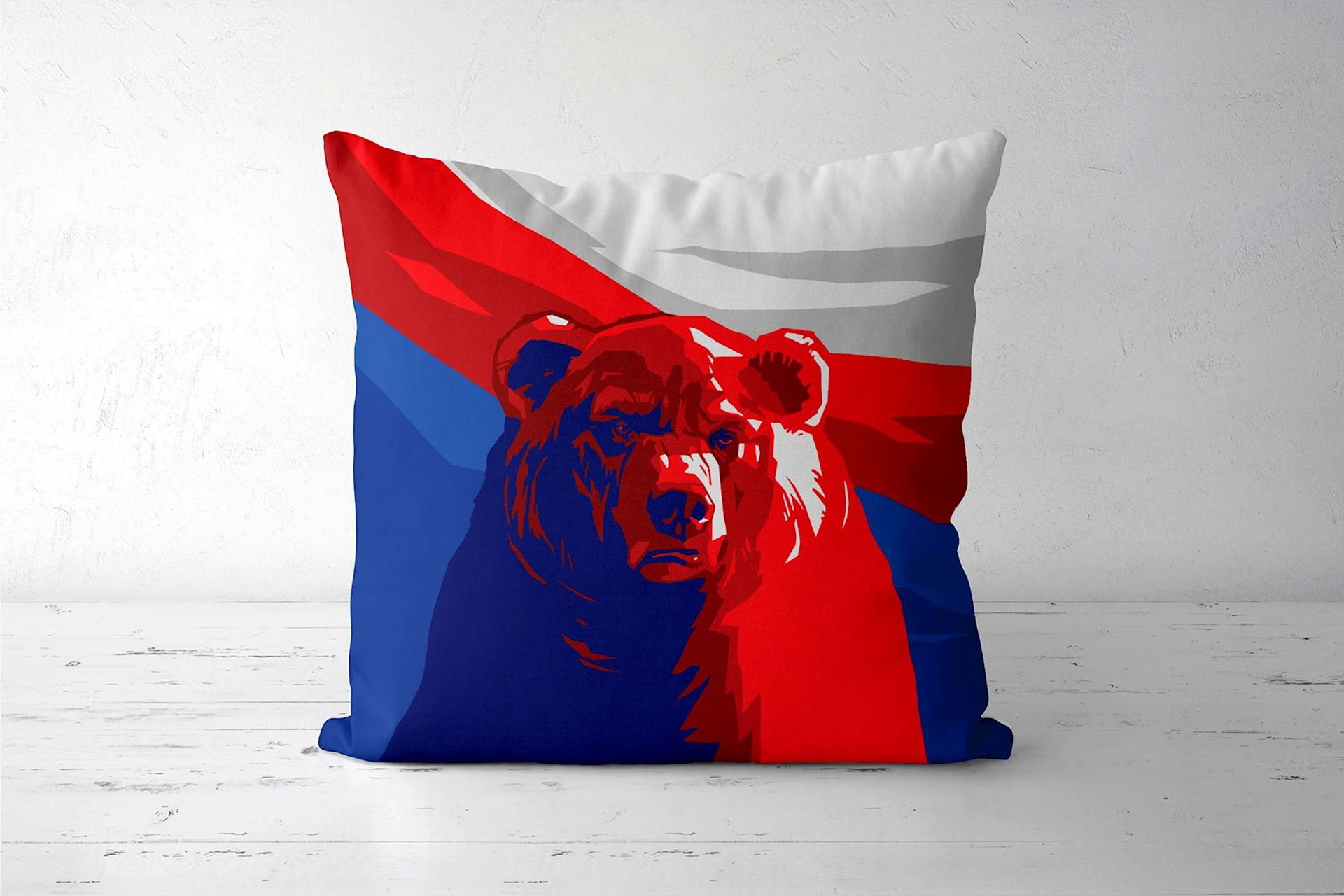 Обои на рабочий стол Россия медведь и флаг